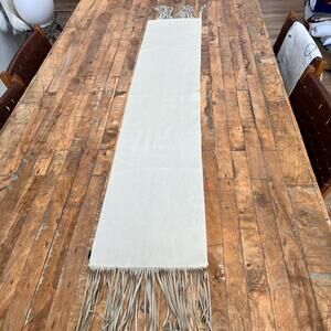 Yarnz Scarf Cashmere Leather Fringed in Beige 56 x 11